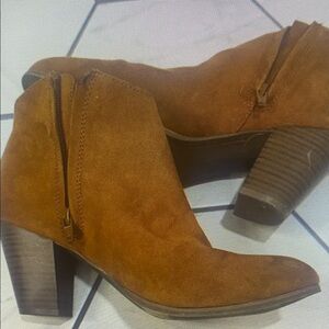 Old Navy Tan Suede Ankle Booties